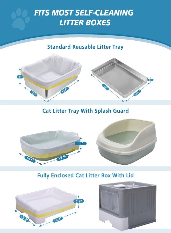 KONE 45 Count Litter Box Liners, Pet* Scoopfree Self-Cleaning Box Liners, Automatic Kitty Litter Bags, Thickened & Leak-Proof Drawstring Cat Litter Waste Bags, Disposable Refill Tray Rectangle Bags - Image 3